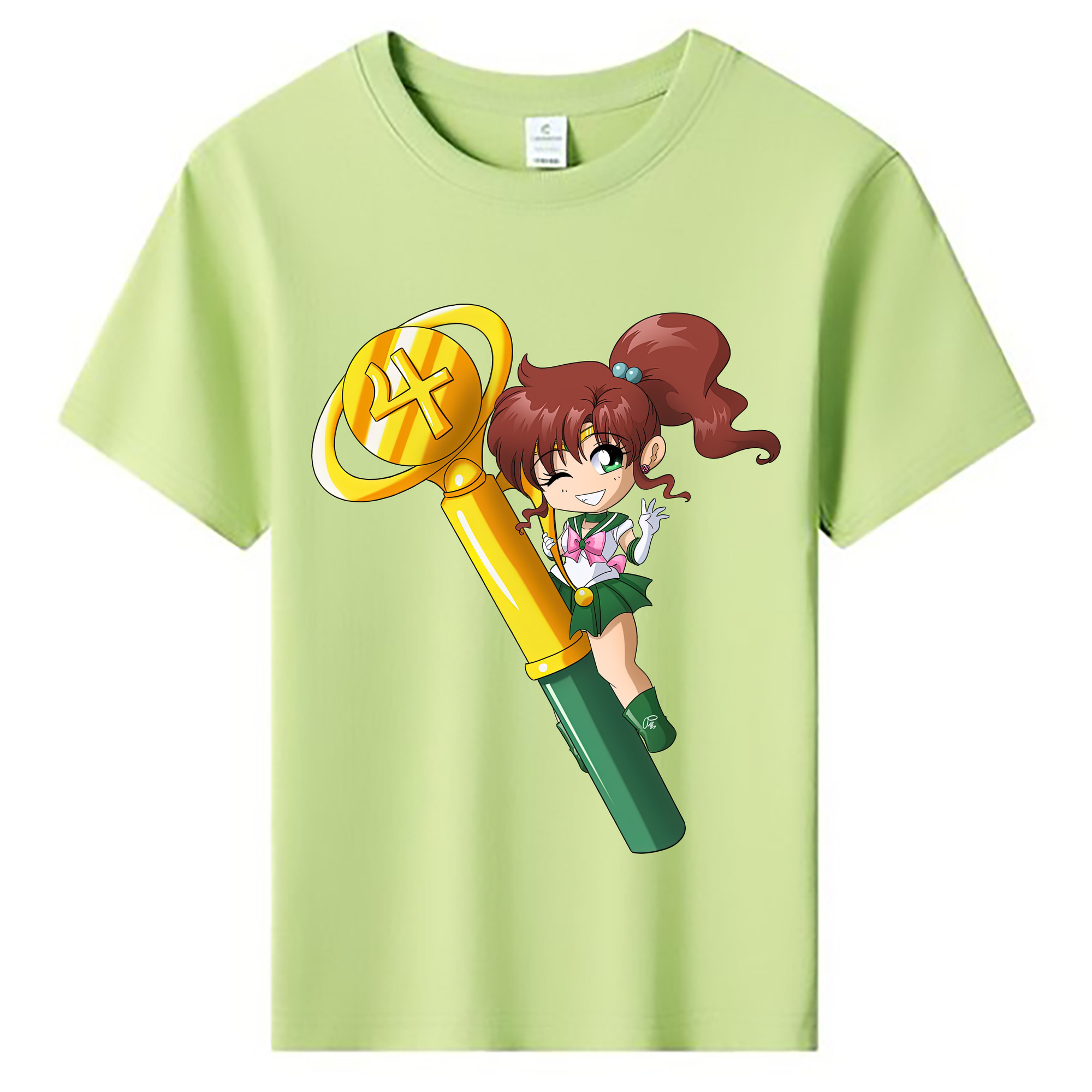 （画像用） 美少女戦士セーラームーン 木野 まこと きの まこと Sailor Moon Kino Makoto （セーラージュピター；Sailor Jupiter） 綿100％キッズTシャツ（フロントプリント）